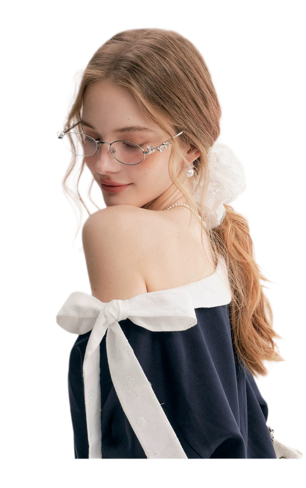 Balletcore Lace Collar Sweatshirt