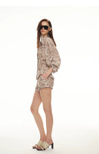 Tencel Linen Leopard Print Shirt & Short