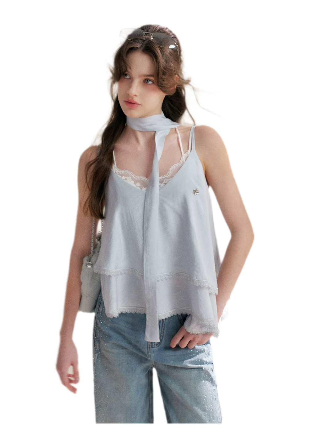 Asymmetrical Lace V-Neck Camisole