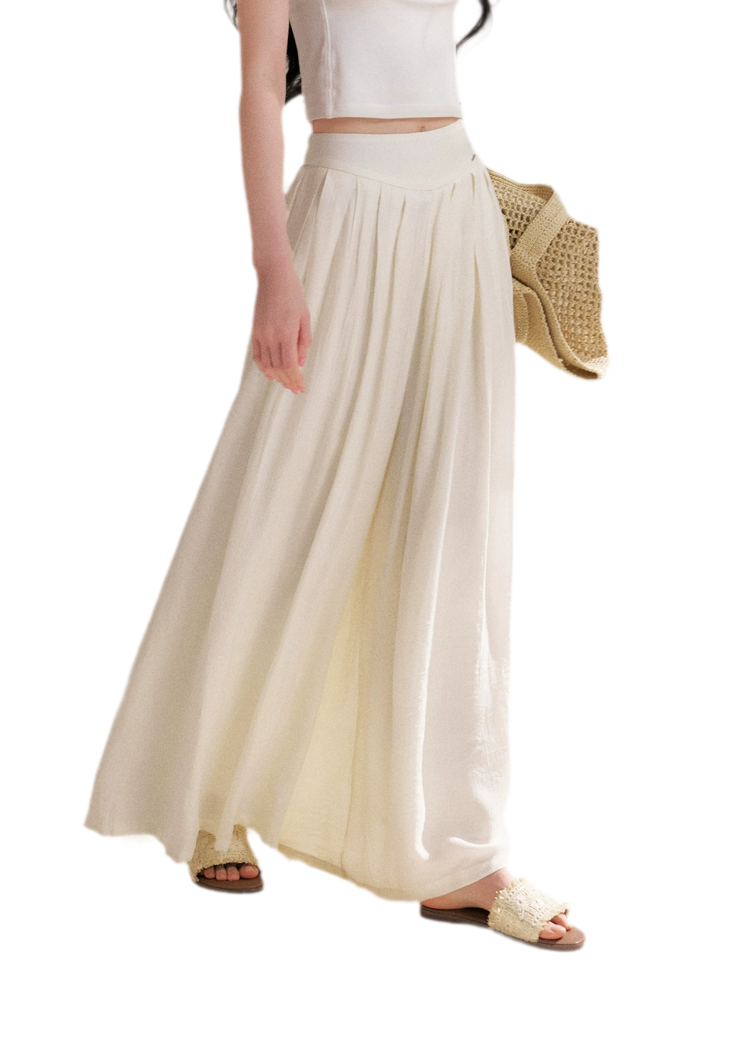 Pleated Wide-Leg Pants