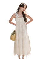 Sleeveless Mesh Lace Dress