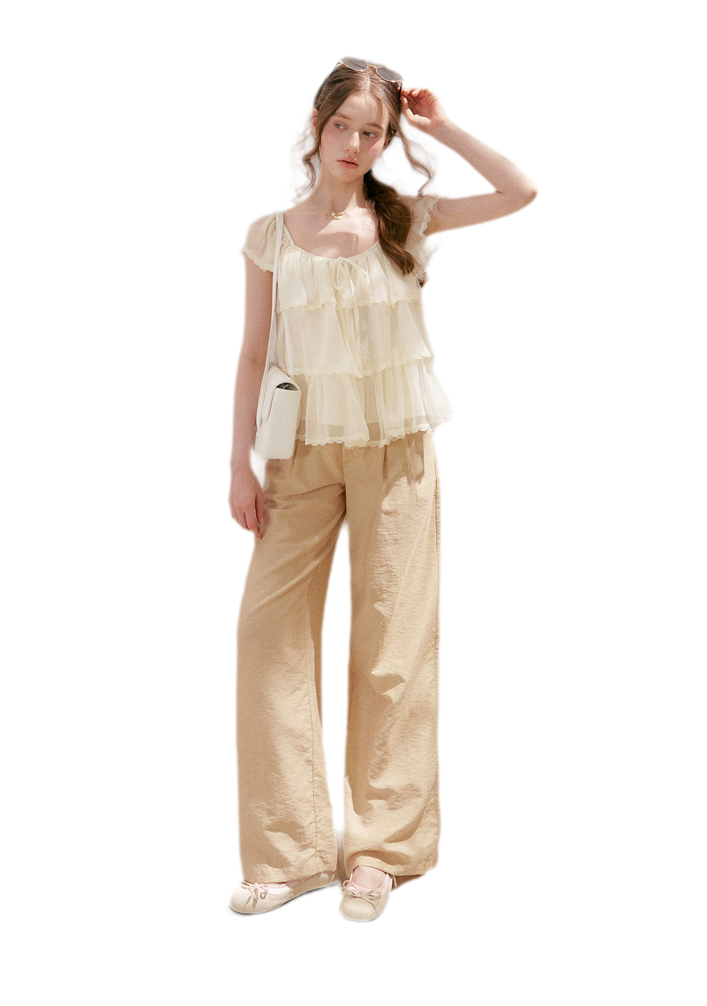 Tiered Ruffle Chiffon Blouse