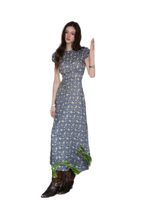Blue Floral Tencel Dress