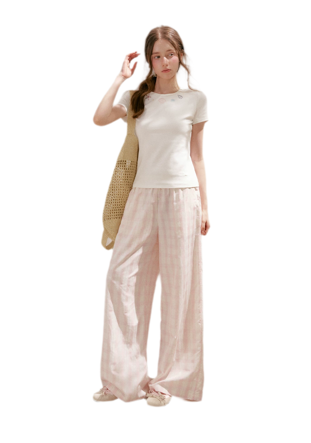 Checkered Wide-Leg Pants