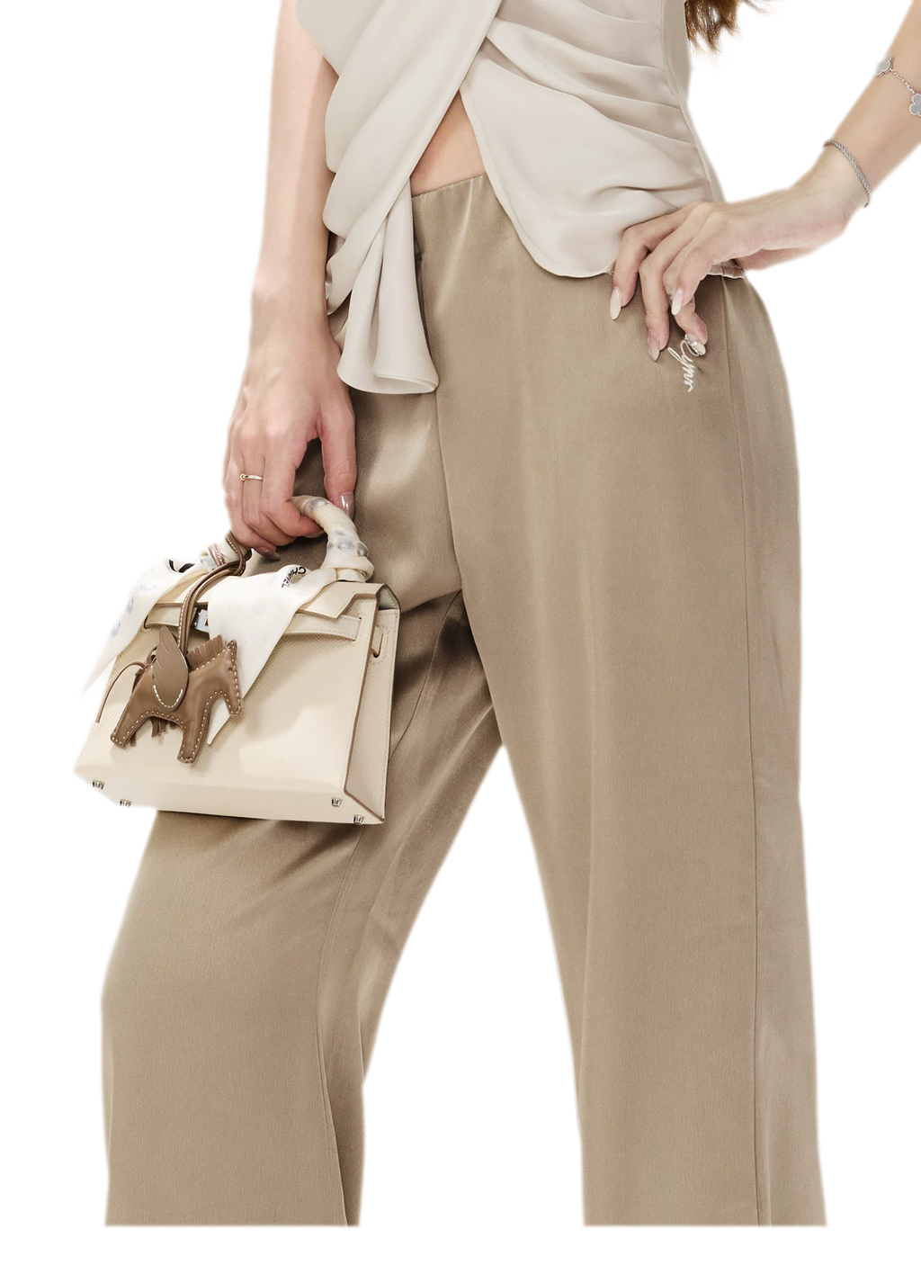 Satin Drape Flared Pants