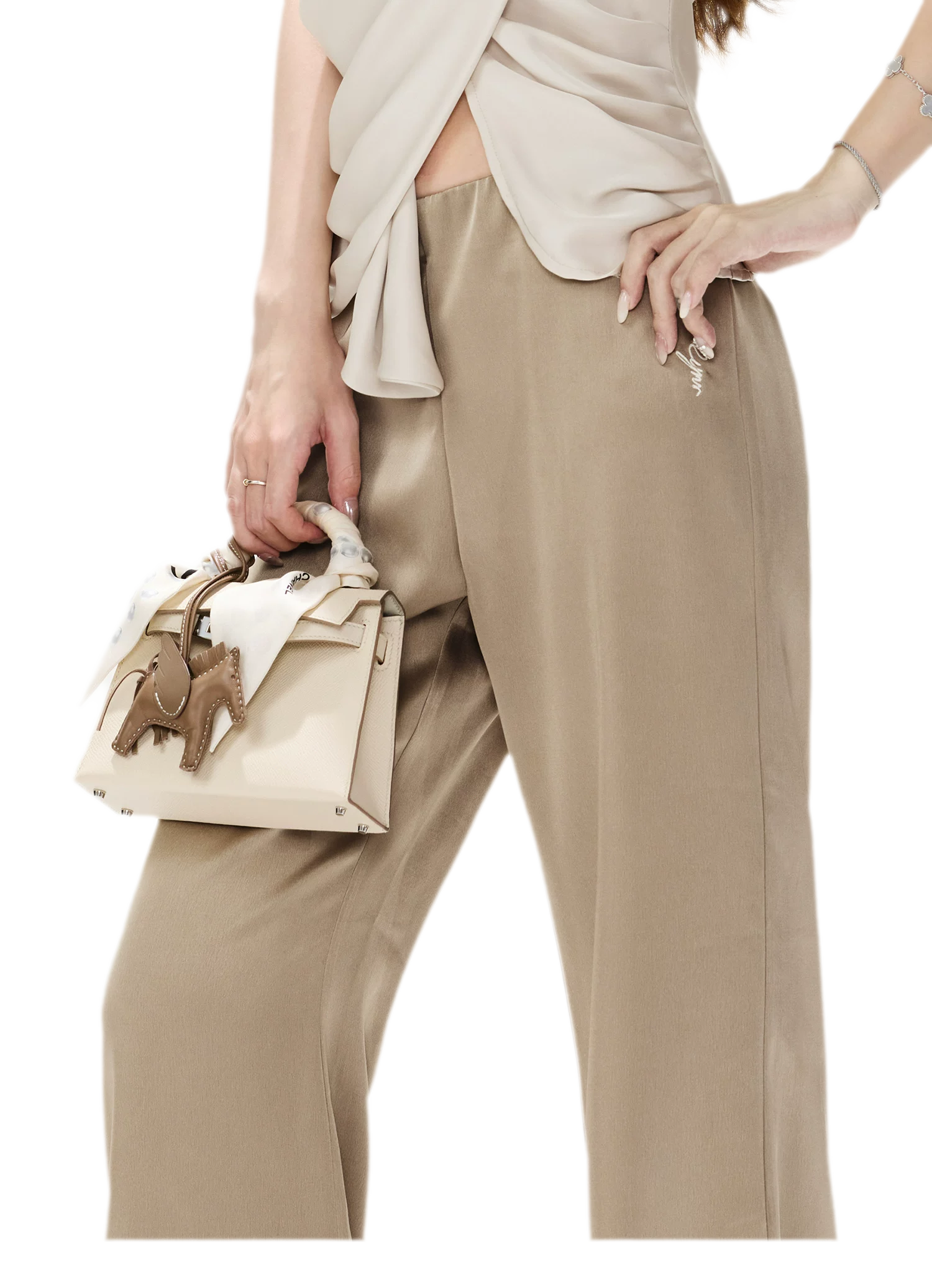 Satin Drape Flared Pants