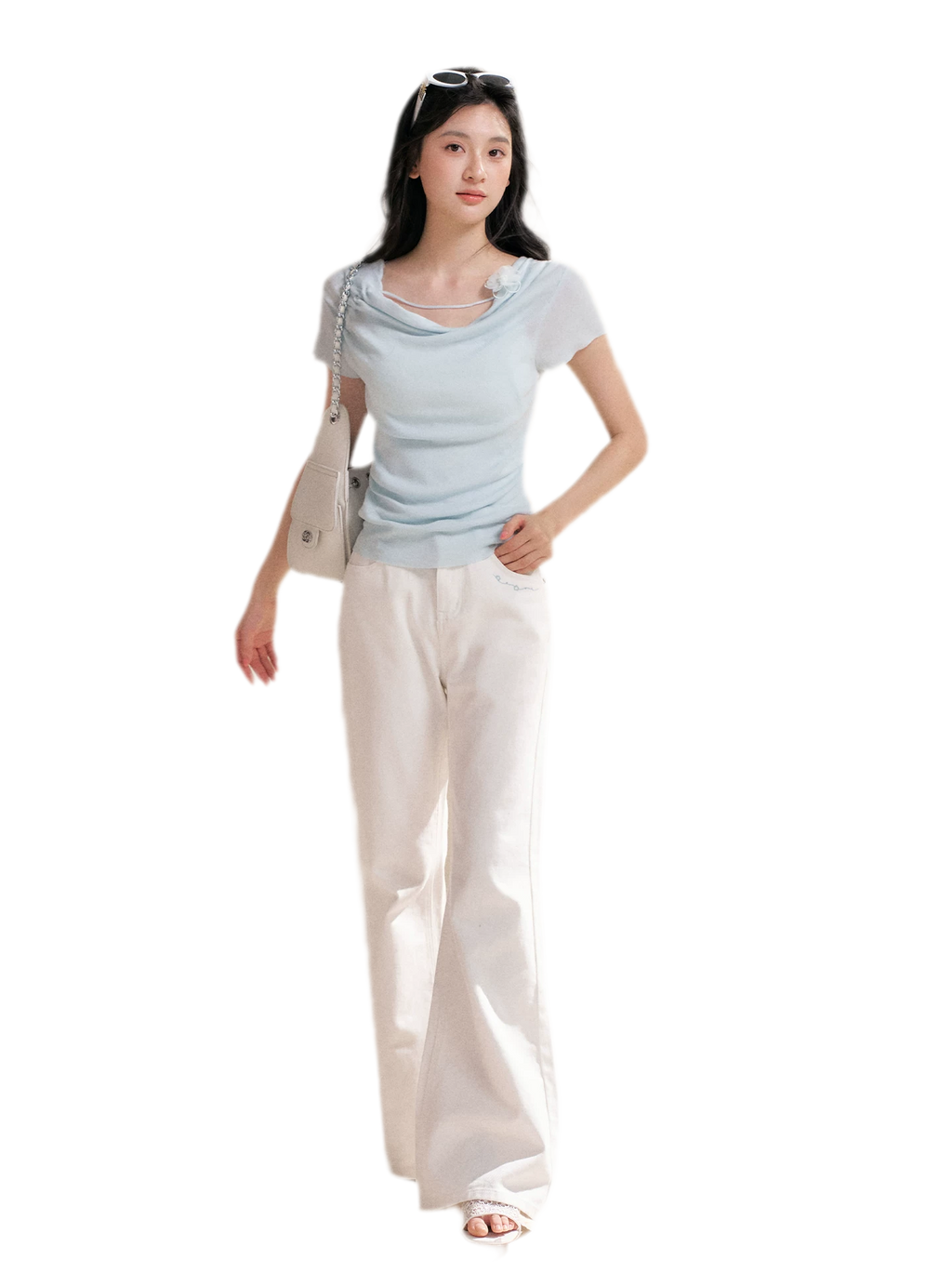 Lyocell Cowl Flower Tee