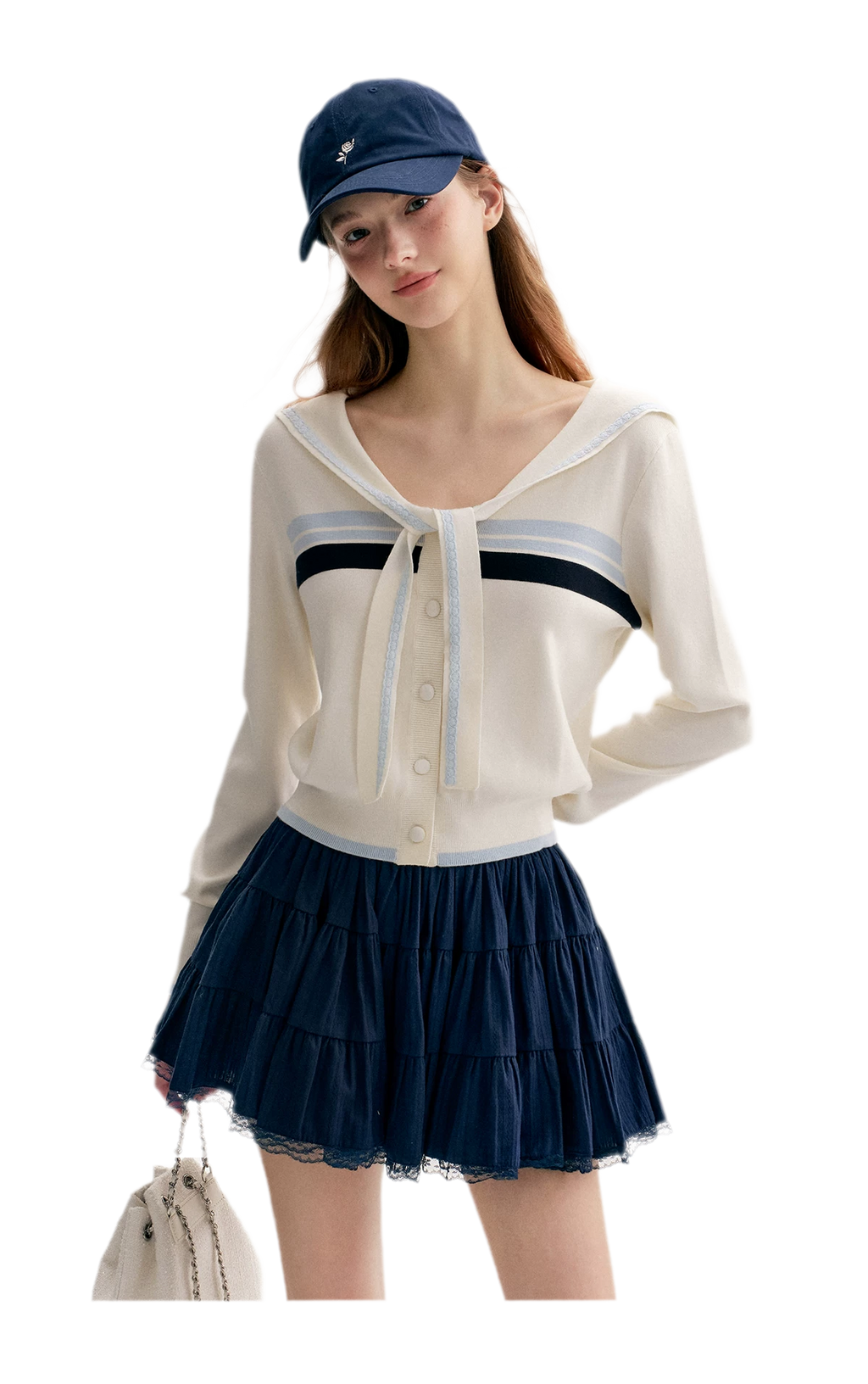 Lace Sailor Tie Cardigan