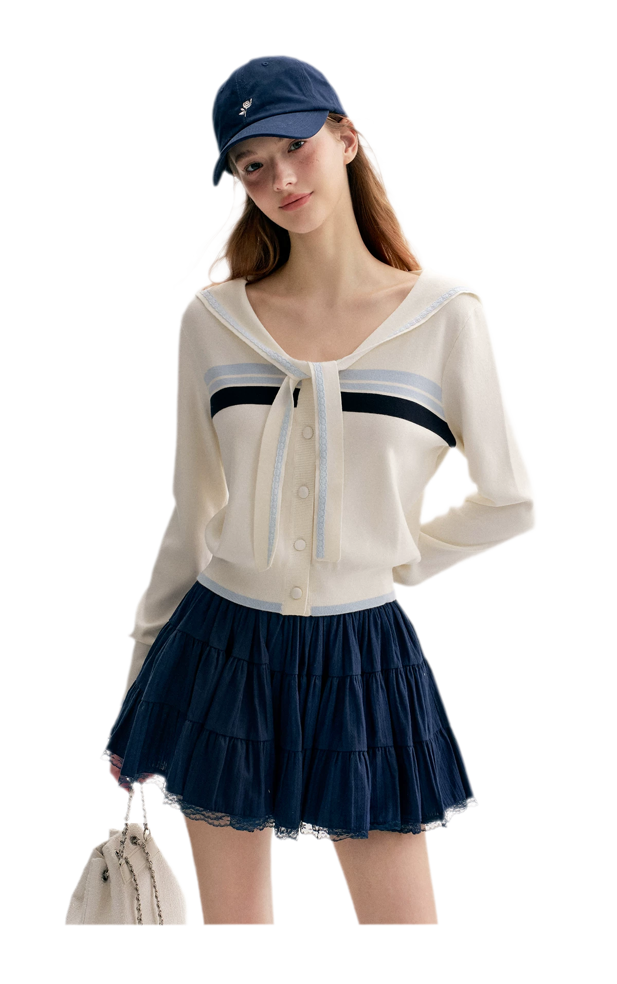 Lace Sailor Tie Cardigan