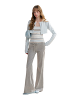 Tencel Cotton Drawstring Flared Pants