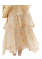 Chiffon Floral Halter Long Dress