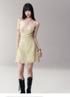 Sage Lace Mini Dress