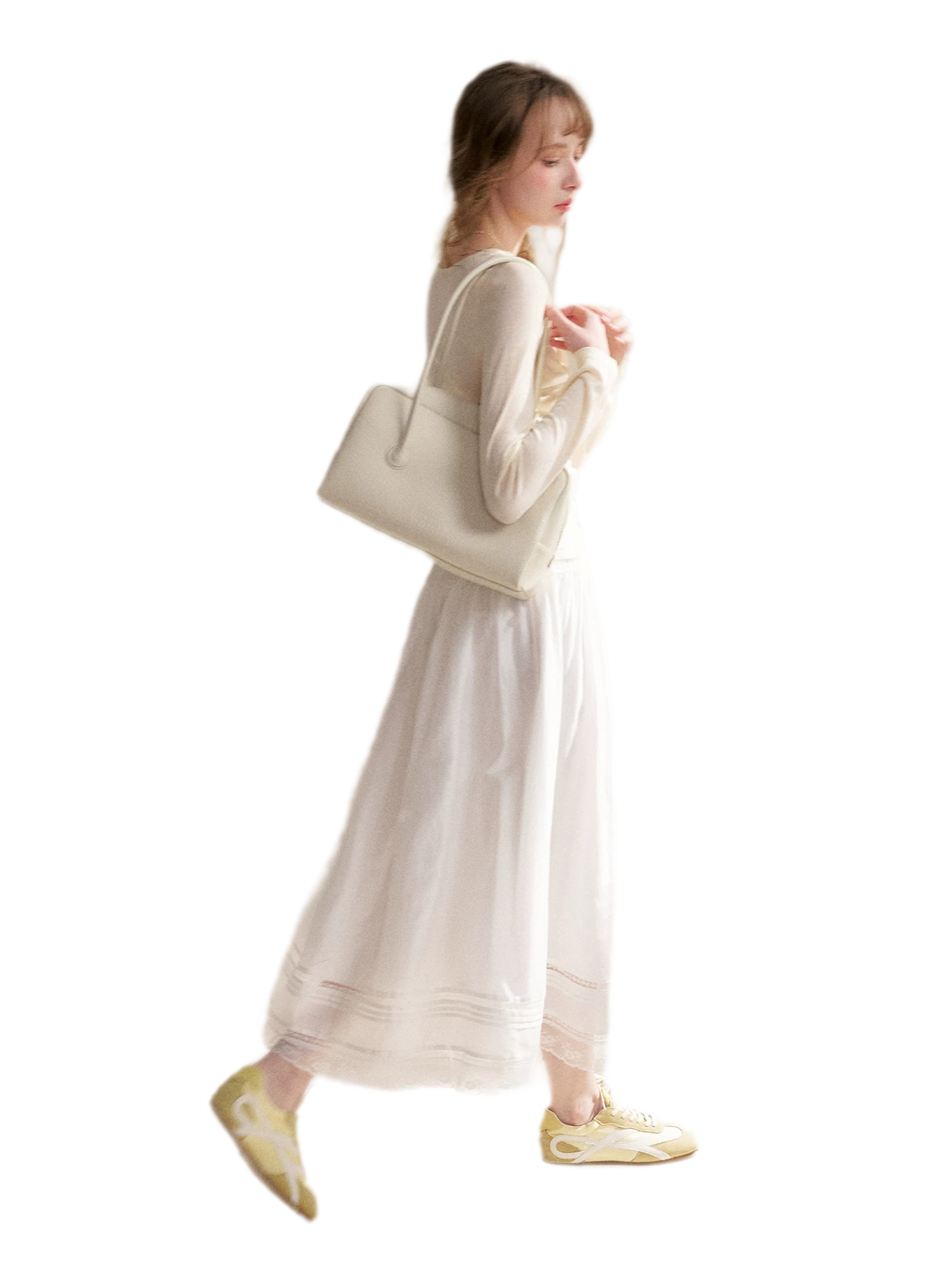Lyocell Lace Pleated Skirt