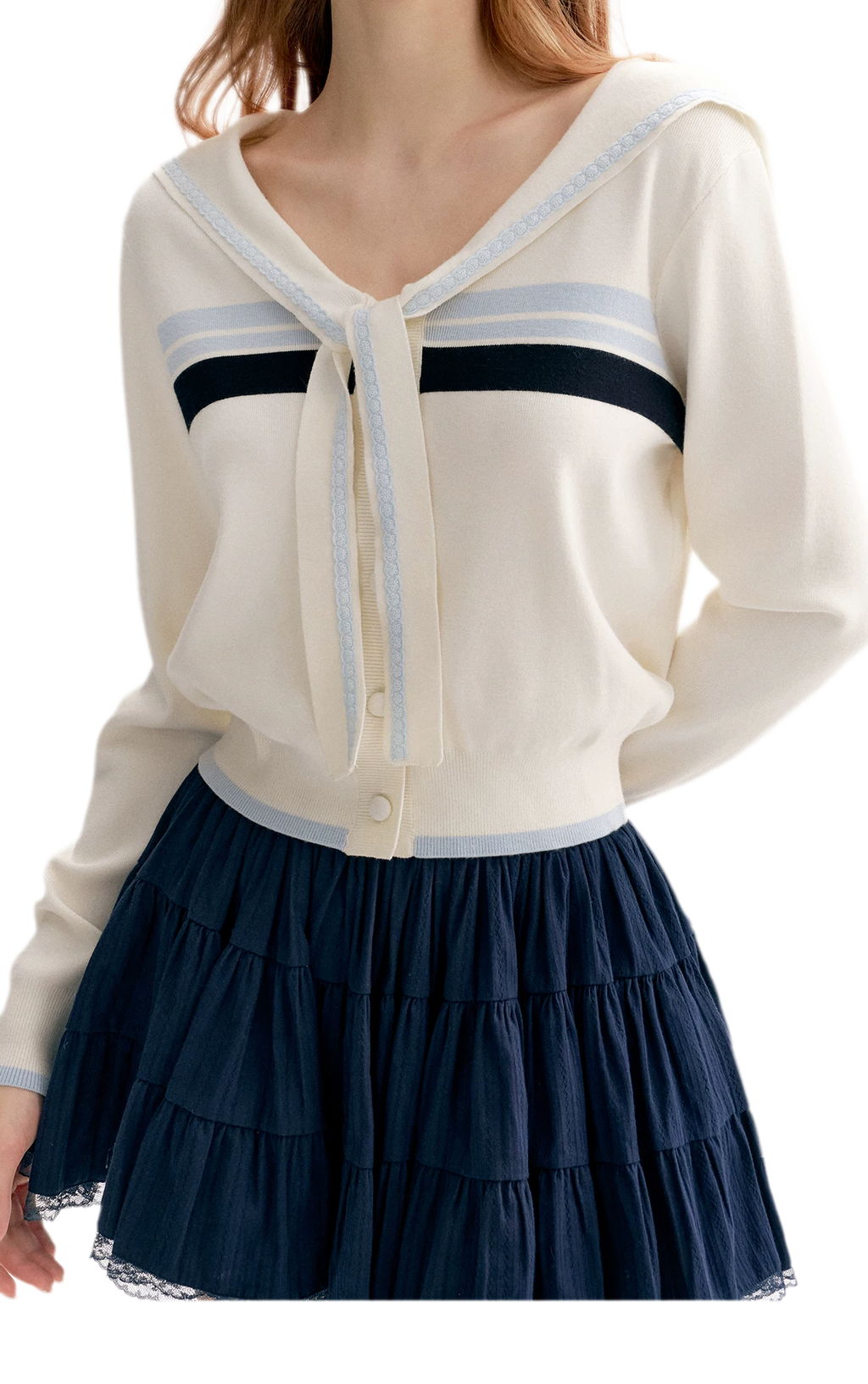 Lace Sailor Tie Cardigan