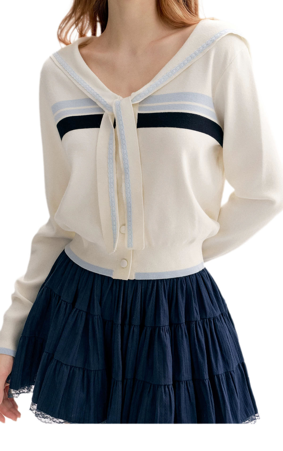 Lace Sailor Tie Cardigan