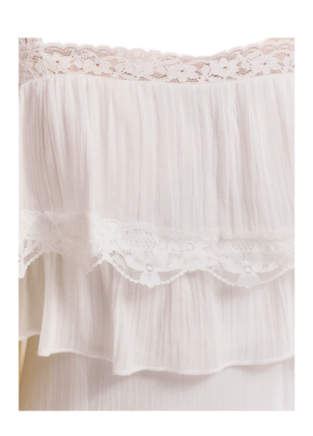 Lace Ruffle Waist Long Dress
