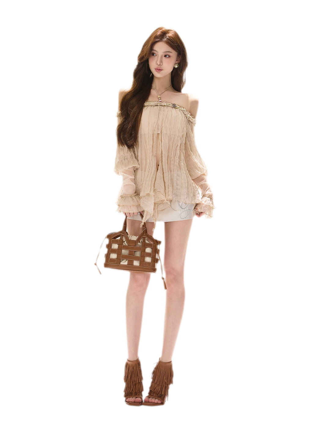 Embellished Satin Mini Skort