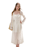 French Embroidered A-line Dress