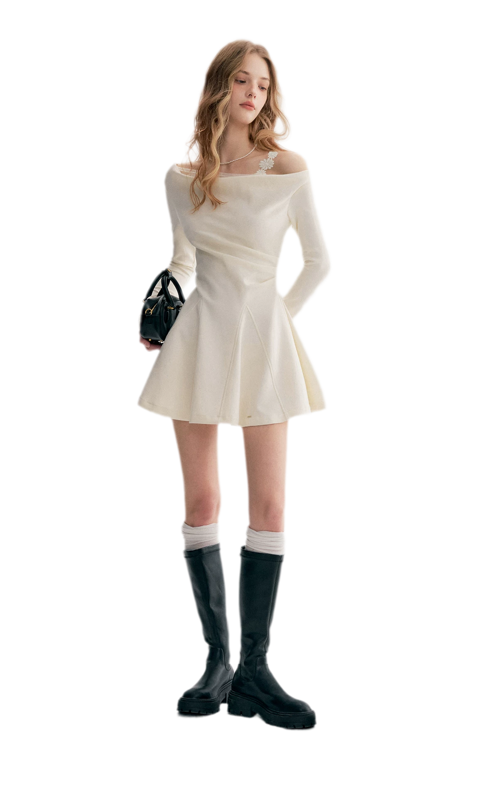 Daisy Lace One-Shoulder Dress