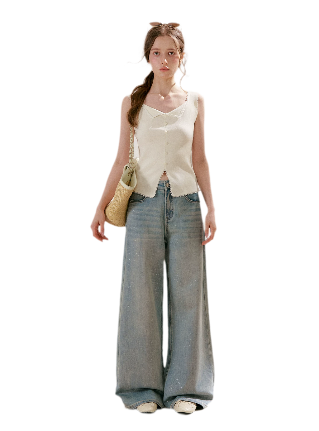 Sparkling Galaxy Wide-Leg Jeans