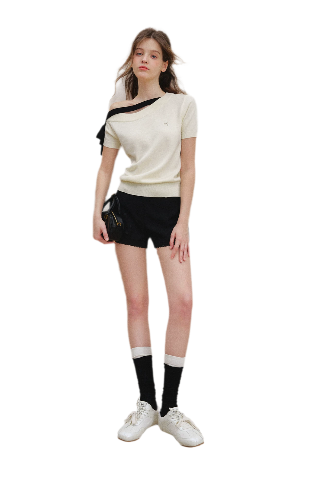 Wool Blend Bow Knit Tee
