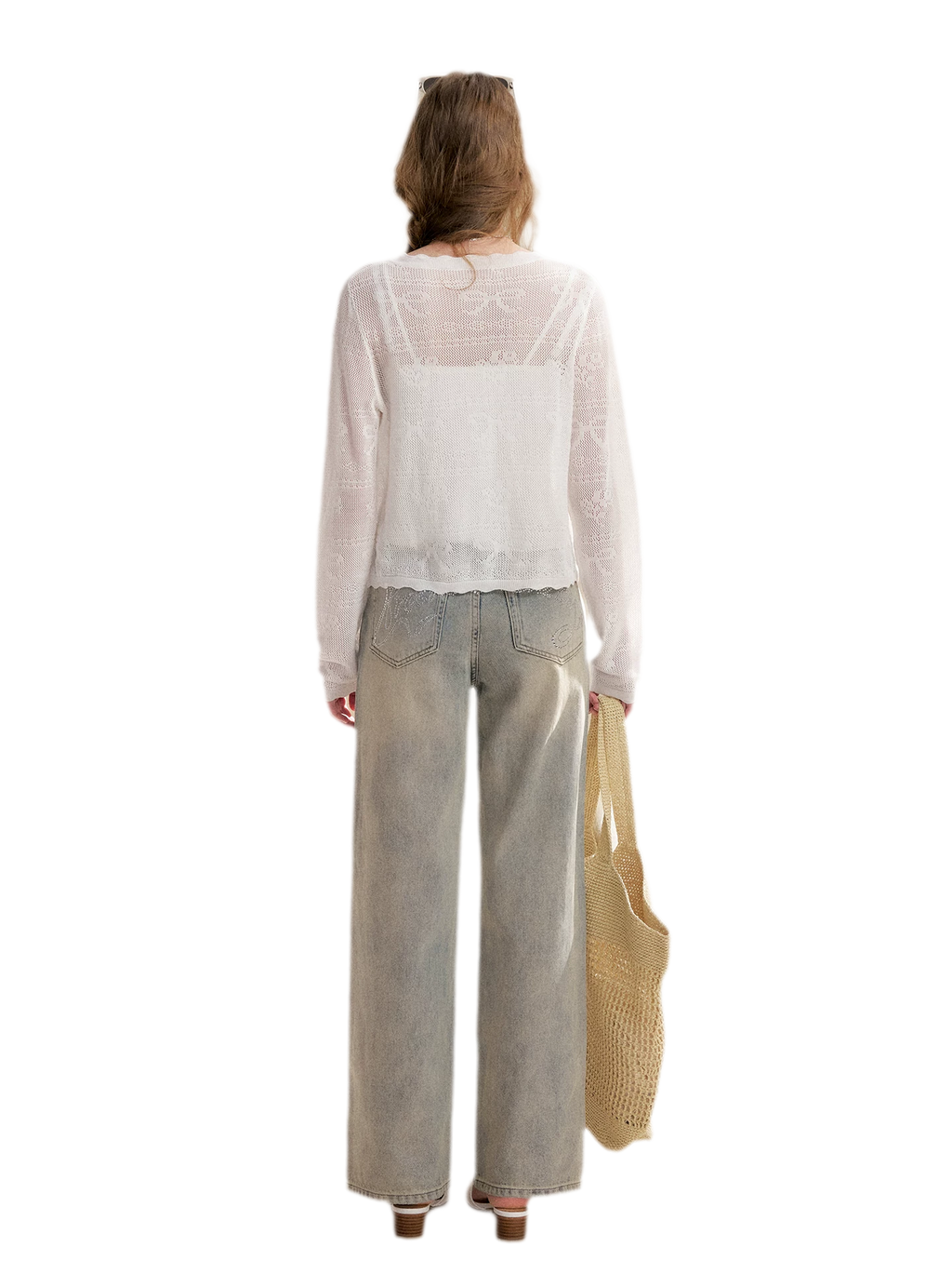 Rhinestone Logo Jeans