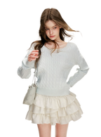 Irregular Cloud White A-line Skirt