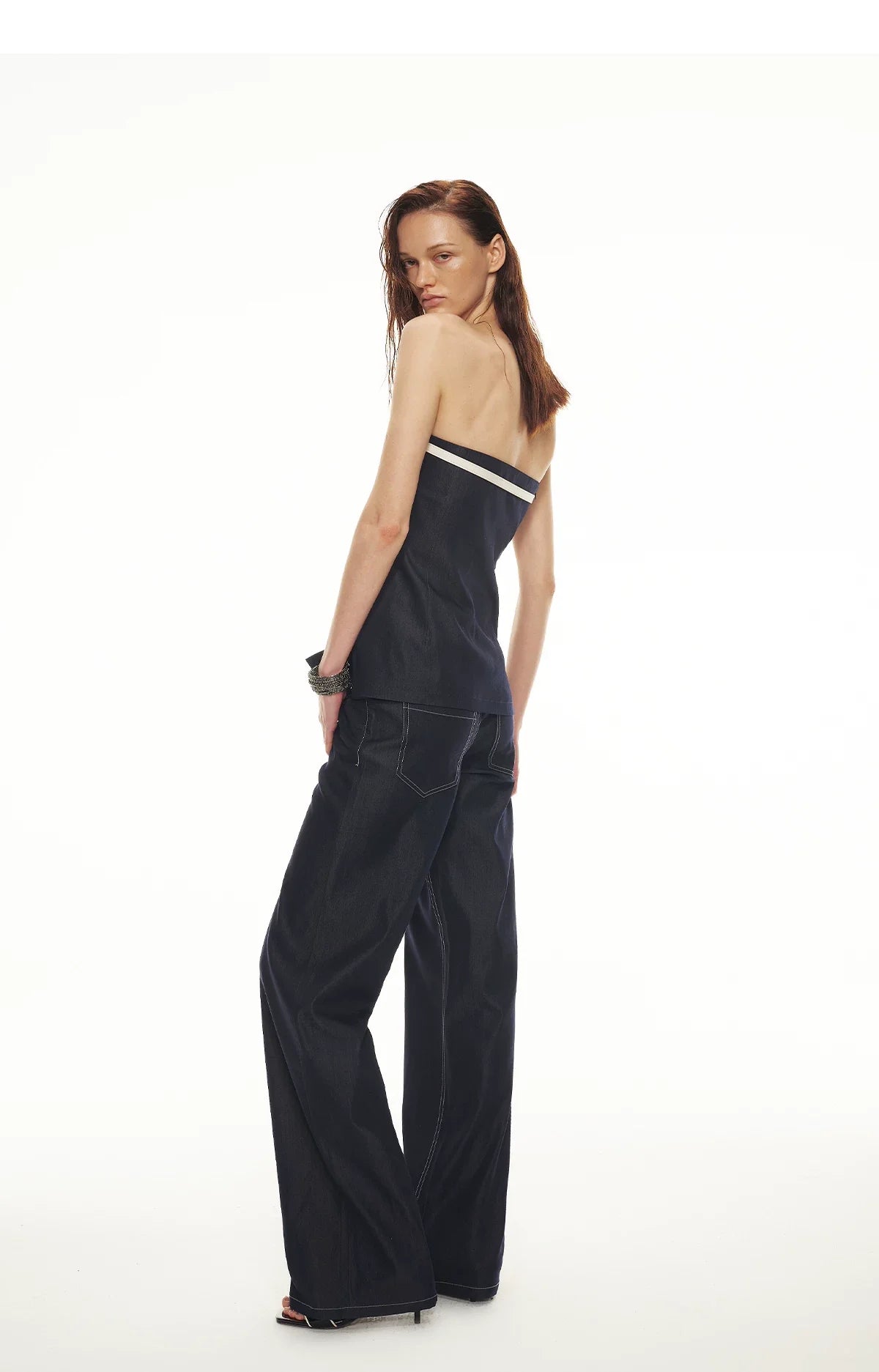 Soft Tencel Denim Fishtail Bustier Top & Pants