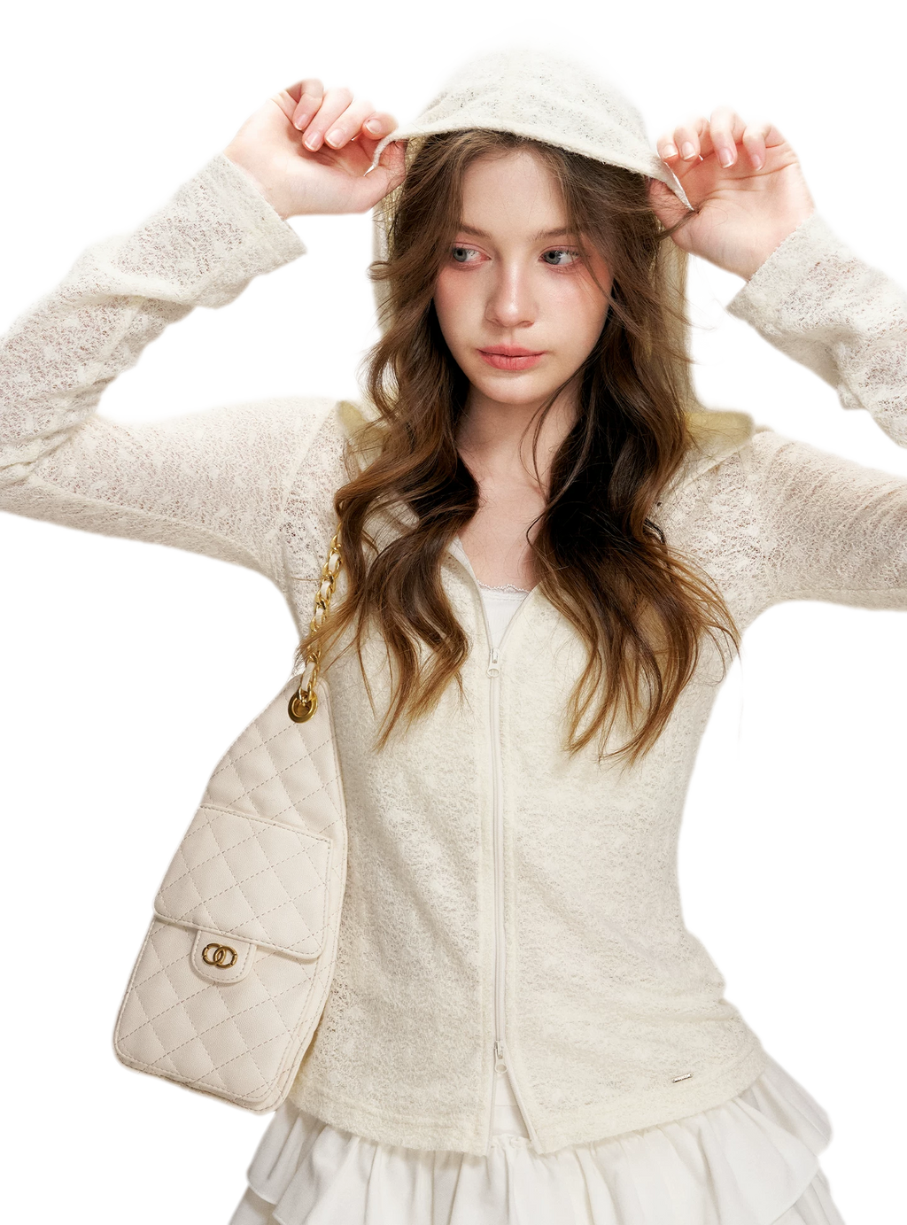Textured Hooded Knit Cardigan