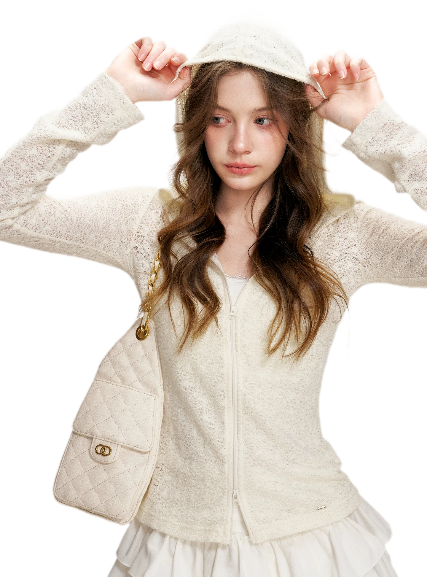 Textured Hooded Knit Cardigan