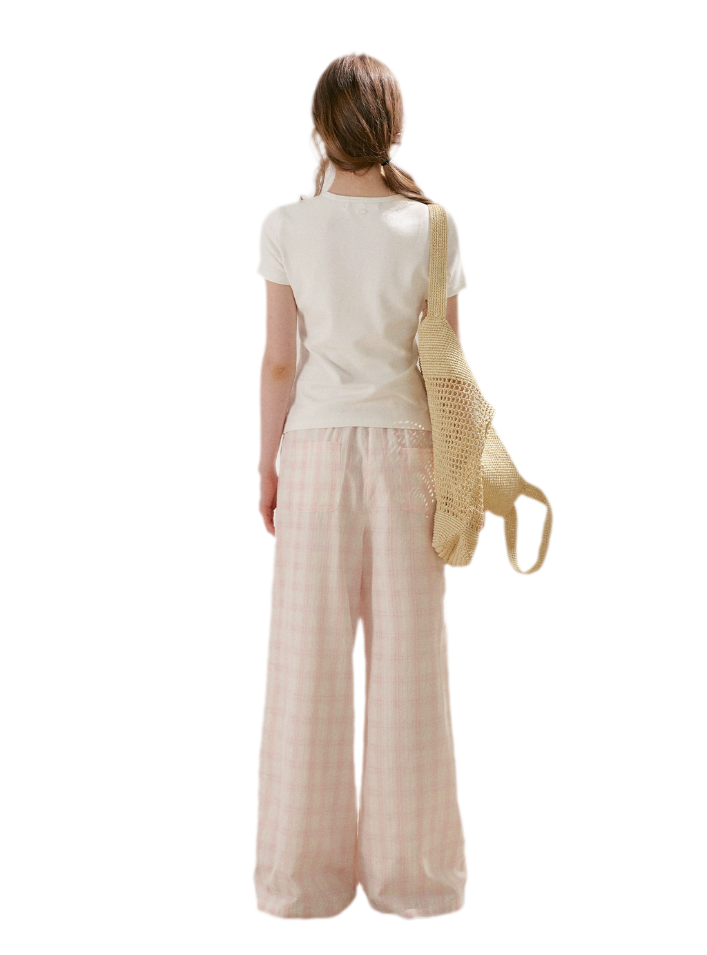 Checkered Wide-Leg Pants