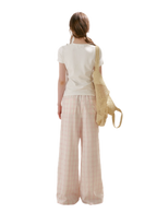 Checkered Wide-Leg Pants