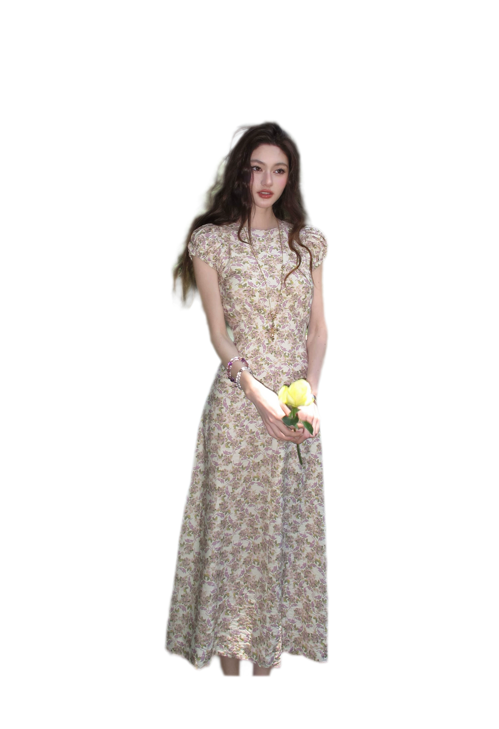 Misty Lilac Cotton Maxi Dress