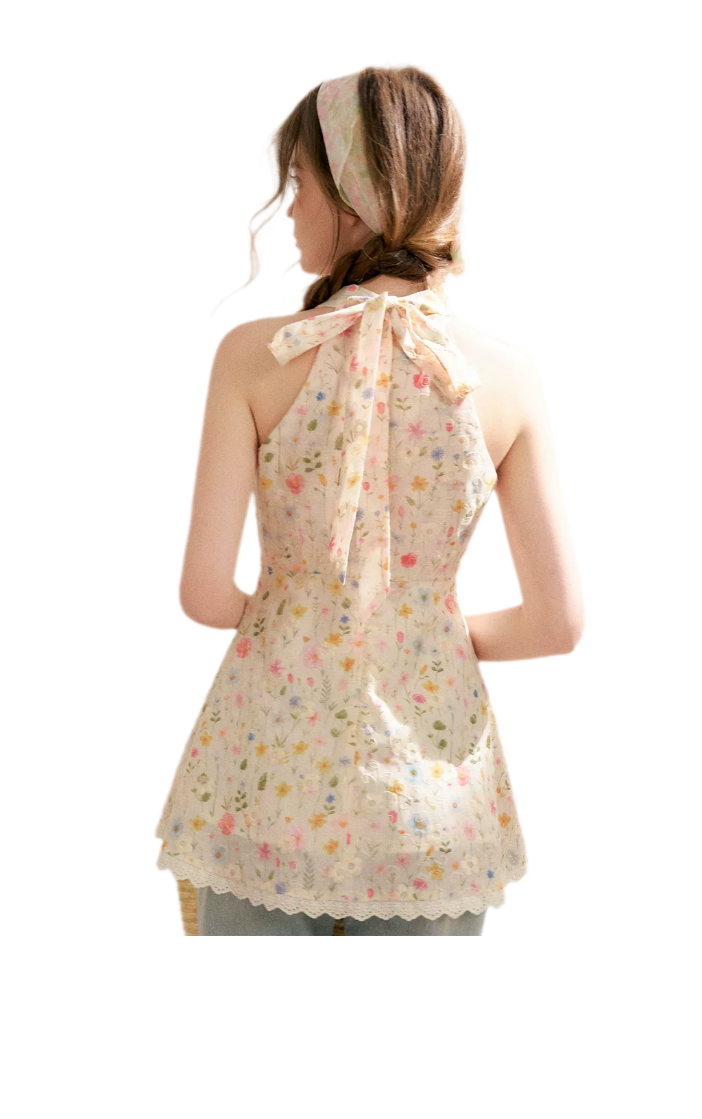 Dreamy Garden Embroidered Halter Top