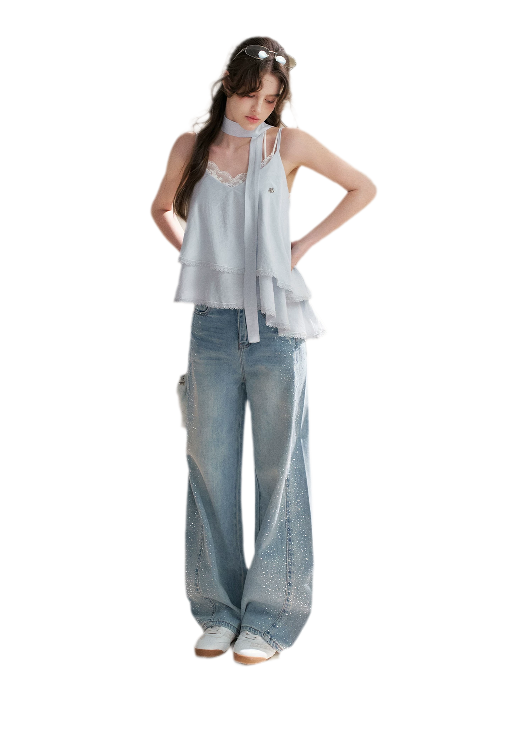 Asymmetrical Lace V-Neck Camisole