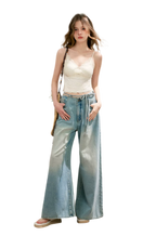 Bow Wide-Leg Jeans