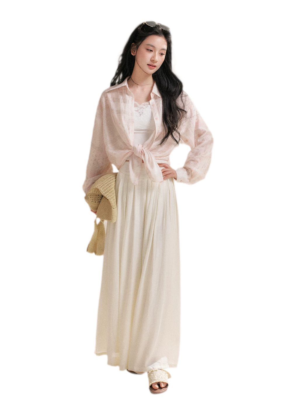 Pleated Wide-Leg Pants