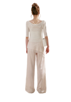 Lace Detail Casual Wide-Leg Pants