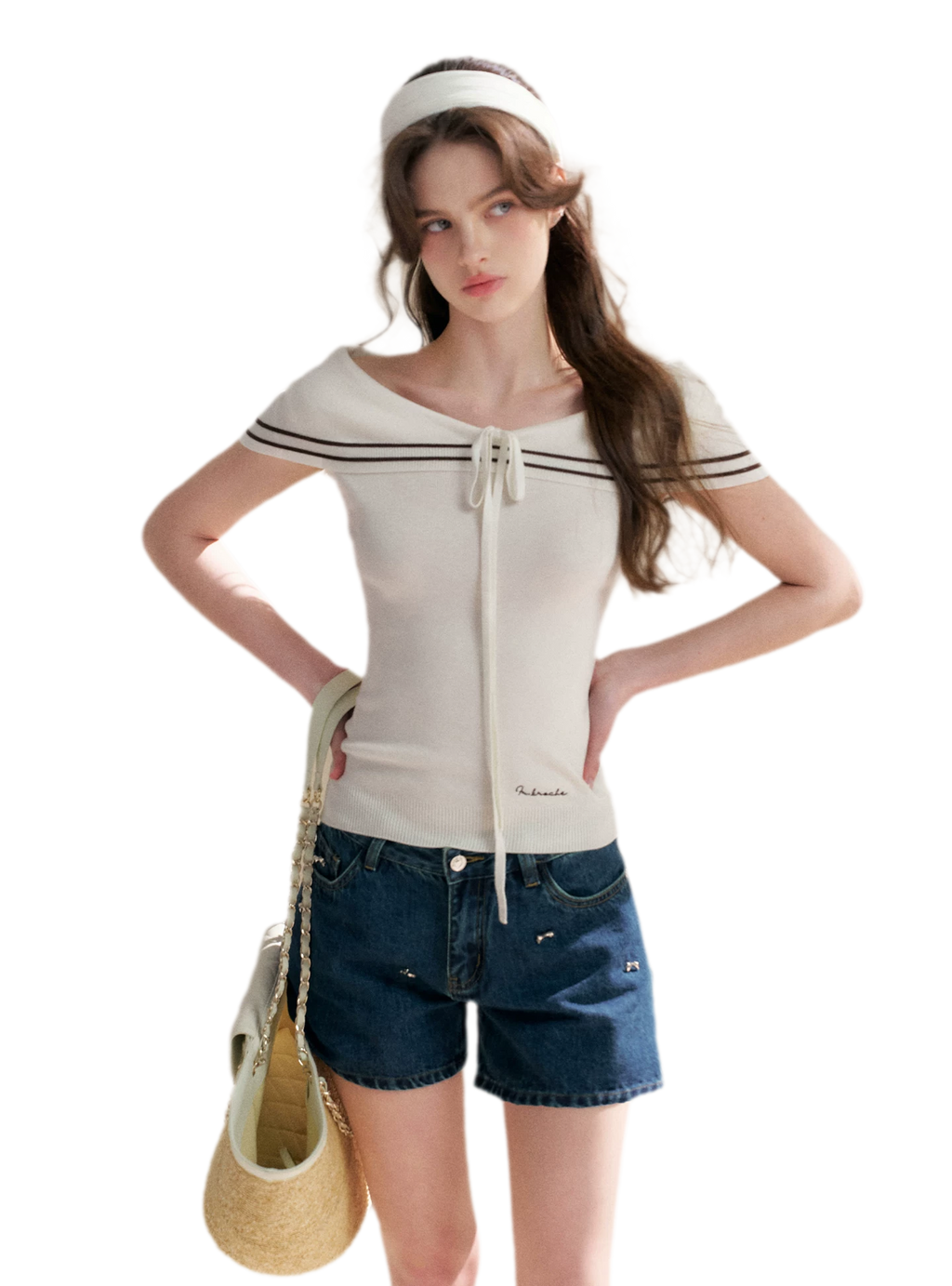 V-Neck Tie Knit Top