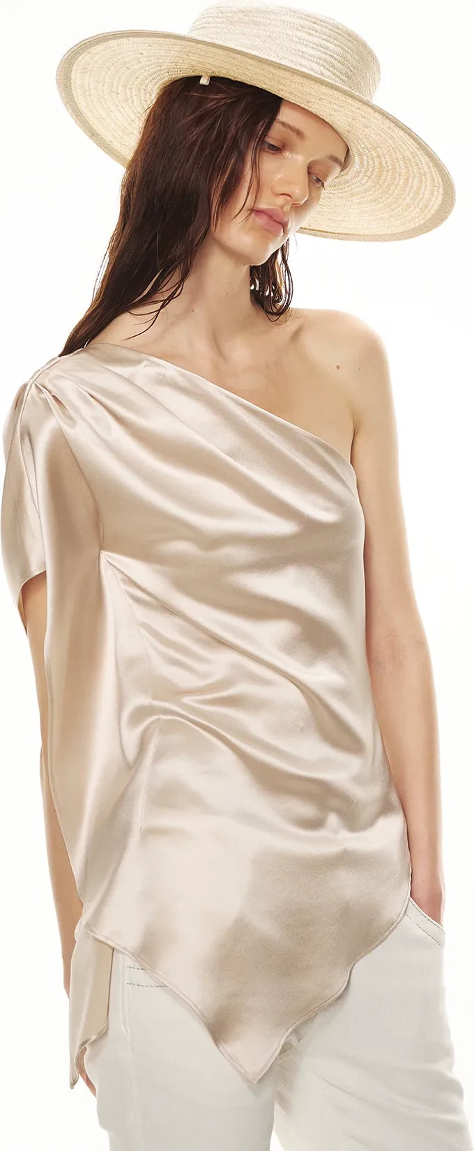 One-Shoulder Waist-Slimming Top