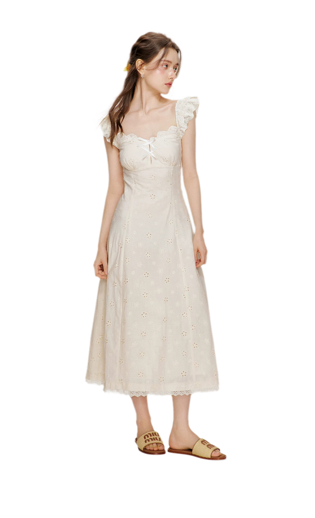 Lace Embroidery Maxi Dress