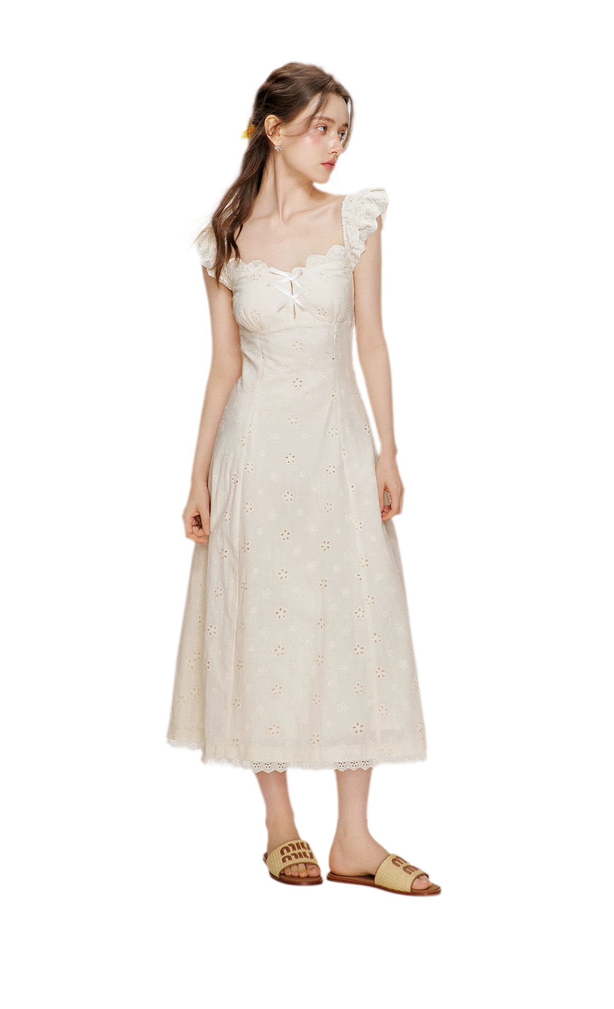 Lace Embroidery Maxi Dress