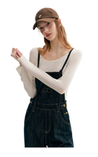 Contrast Floral Denim Overalls