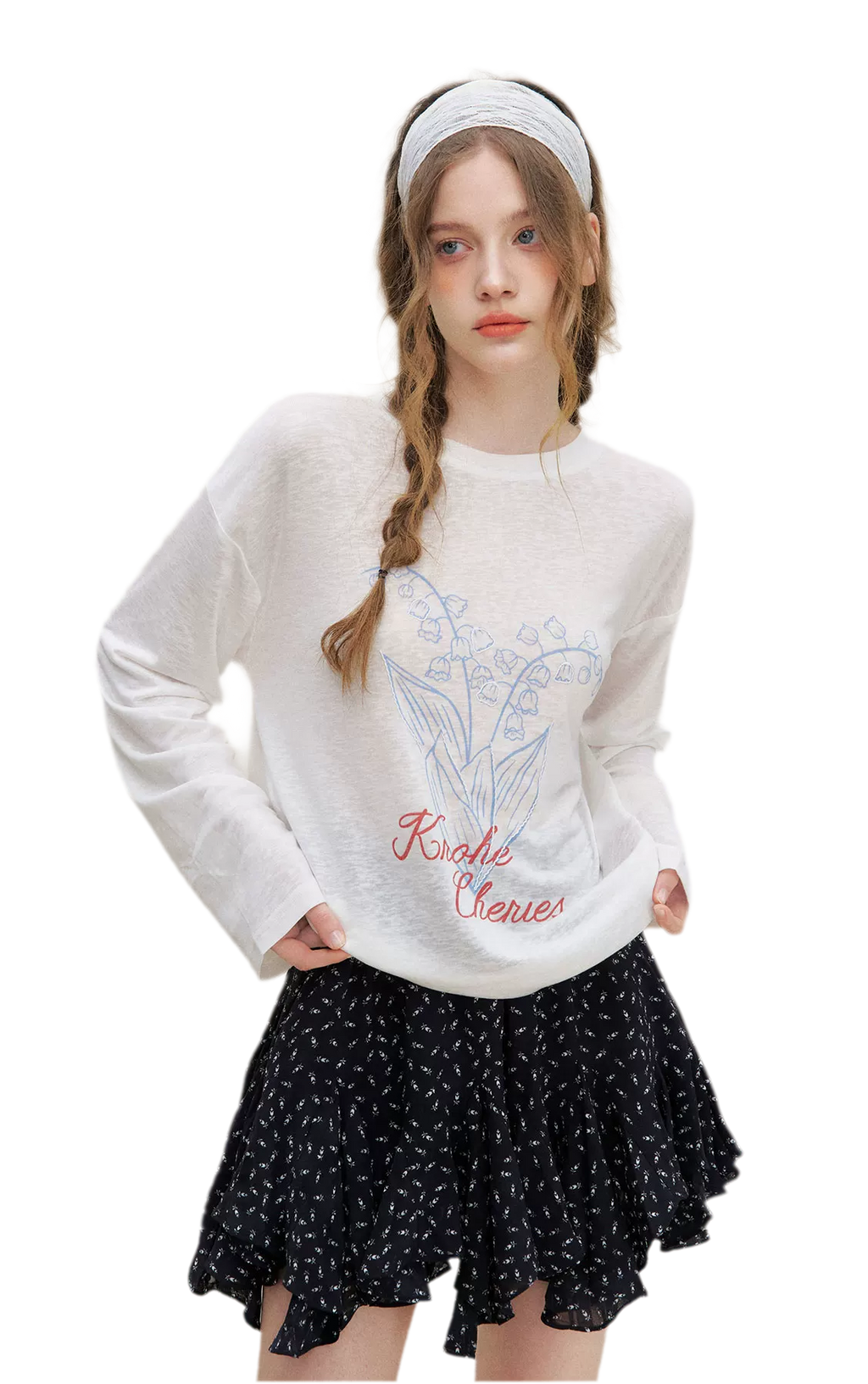 Hand-Drawn Floral Sun Protection Pullover