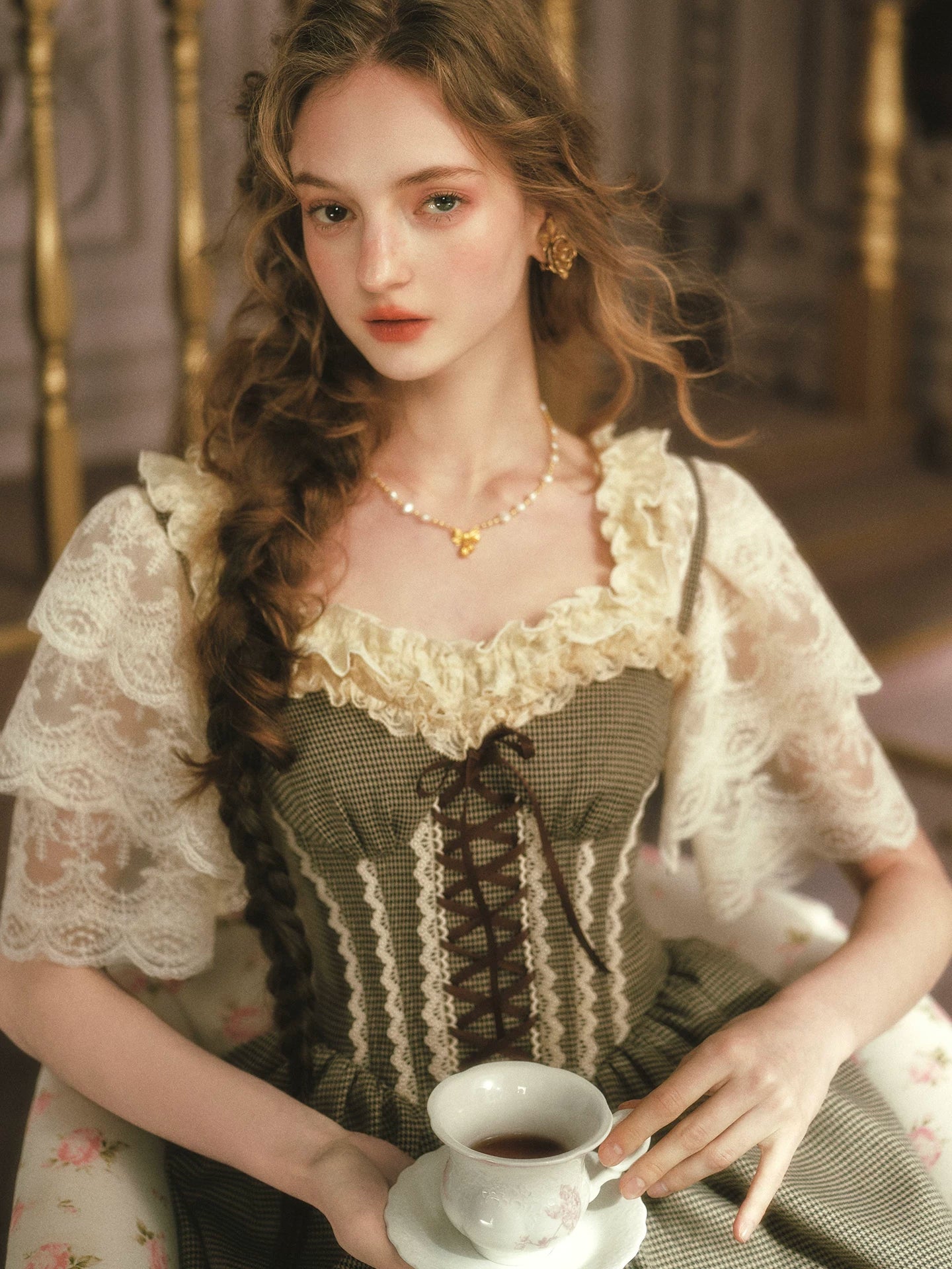 Crown Morning French Soft Lace Top