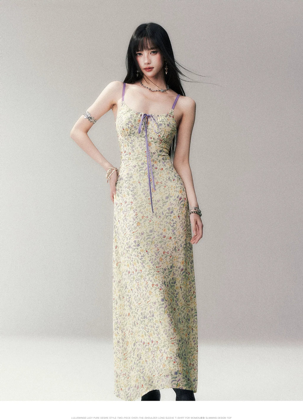 Iris Print Viscose Maxi