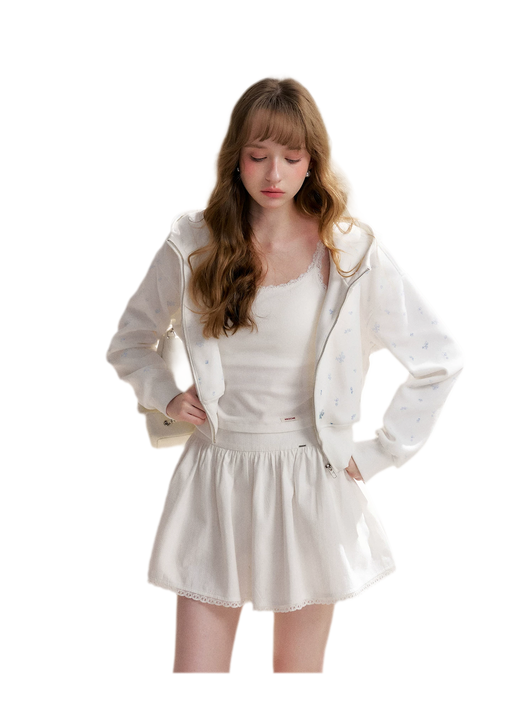 Textured A-Line Short Skirt