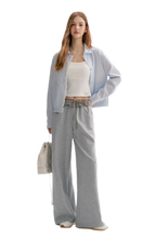 Contrast Plaid Wide Sweatpants