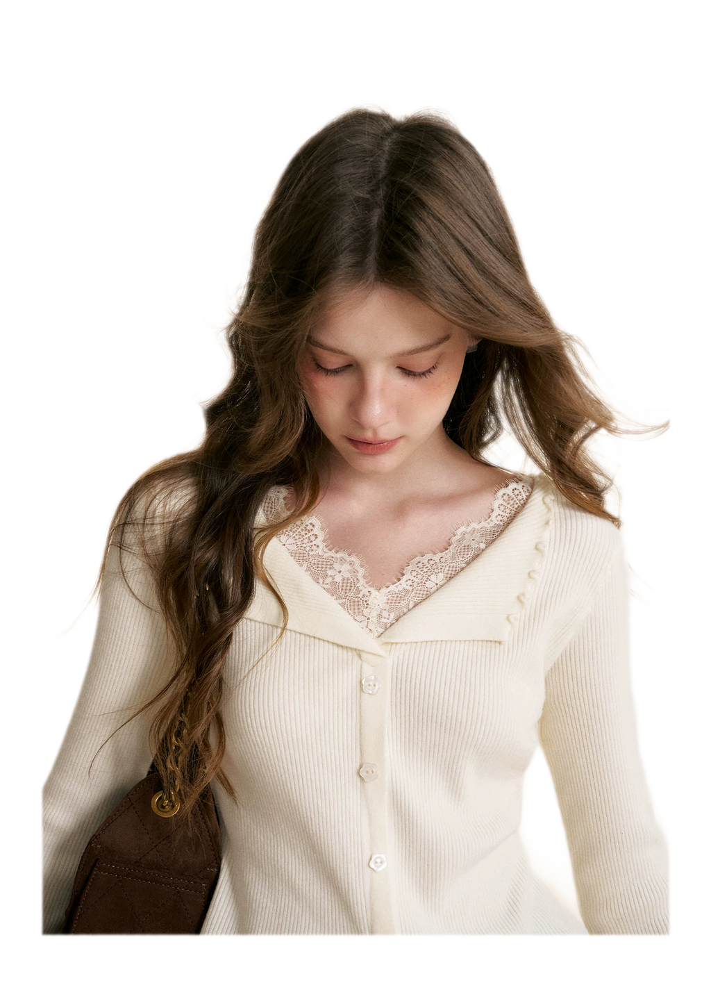 Lace Trim Knit Cardigan