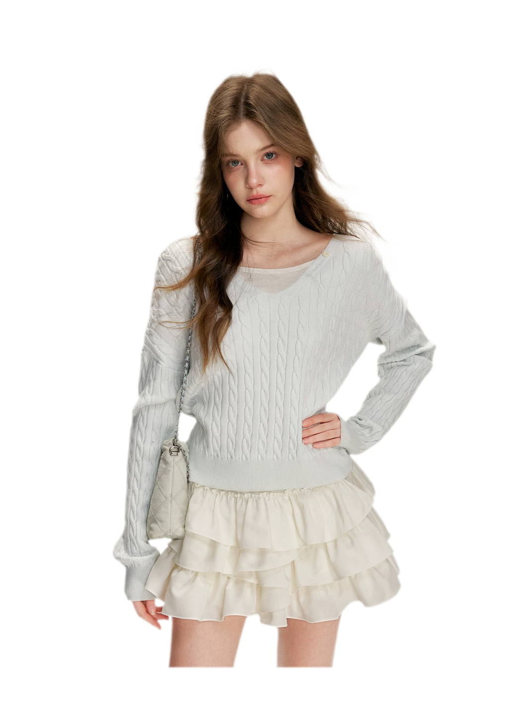 Irregular Cloud White A-line Skirt